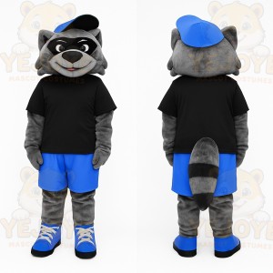 Gray Blue Raccoon Mascot Costume