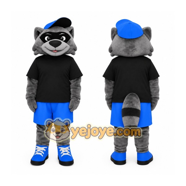Gray Blue Raccoon Mascot Costume