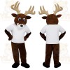 Brown Tan White Reindeer Mascot Costume