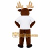 Brown Tan White Reindeer Mascot Costume Brown Tan White Reindeer Mascot Costume