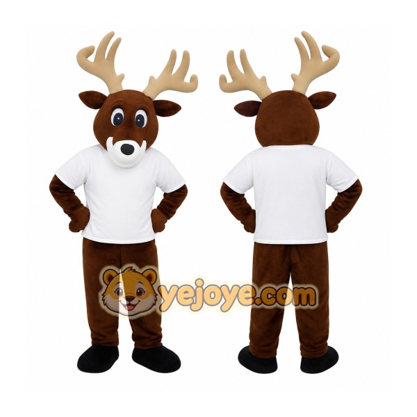 Brown Tan White Reindeer Mascot Costume
