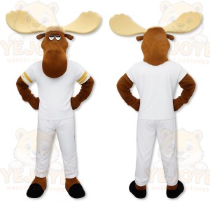 Brown Cream White Moose Mascot Costume