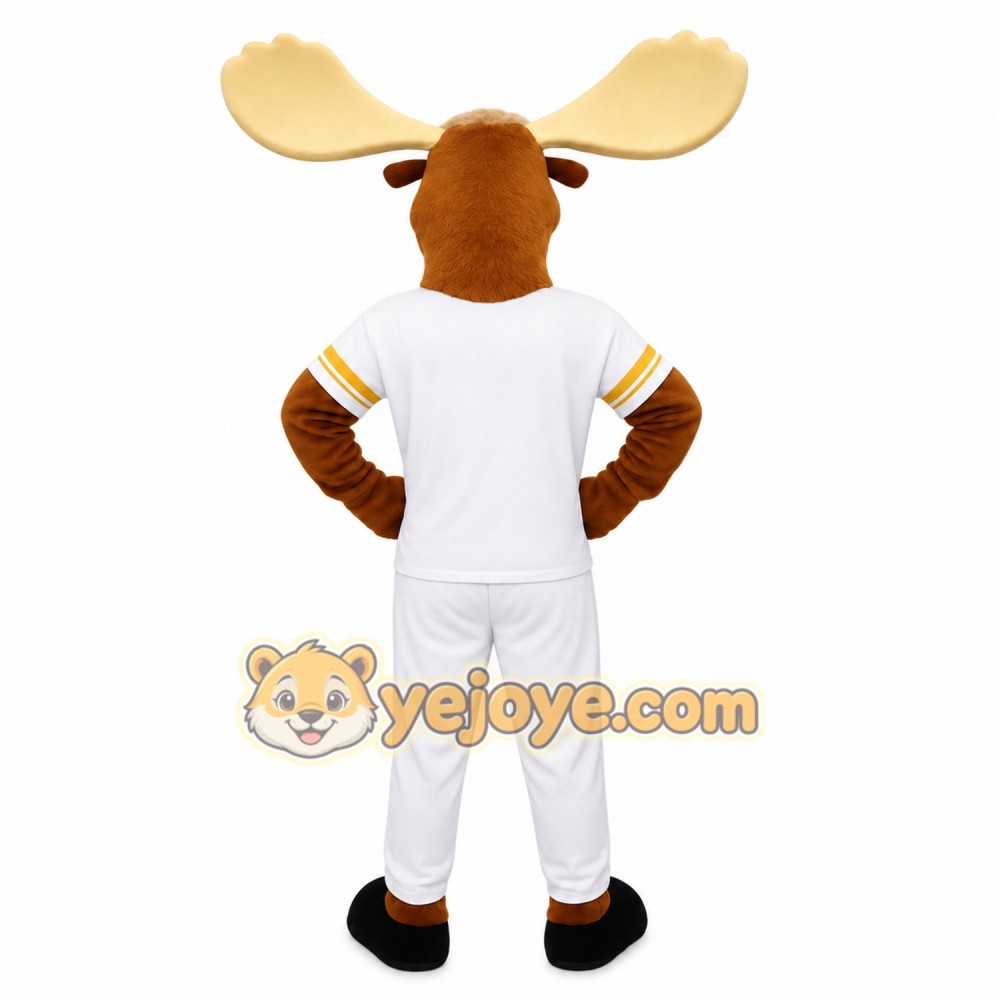 Brown Cream White Moose Mascot Costume Brown Cream White Moose Mascot Costume