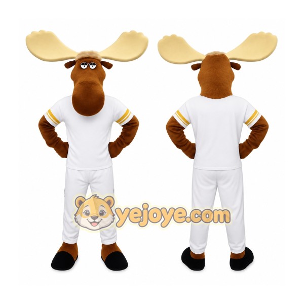 Brown Cream White Moose Mascot Costume