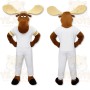 Brown Cream White Moose Mascot Costume