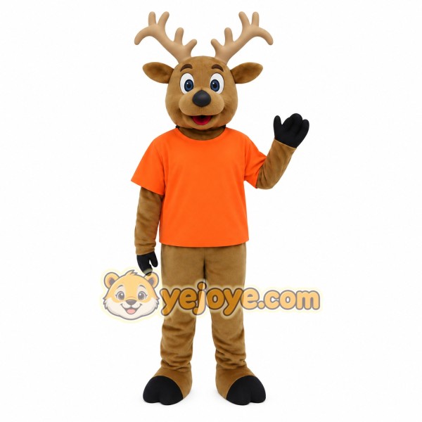 Brown Orange Reindeer Mascot Costume