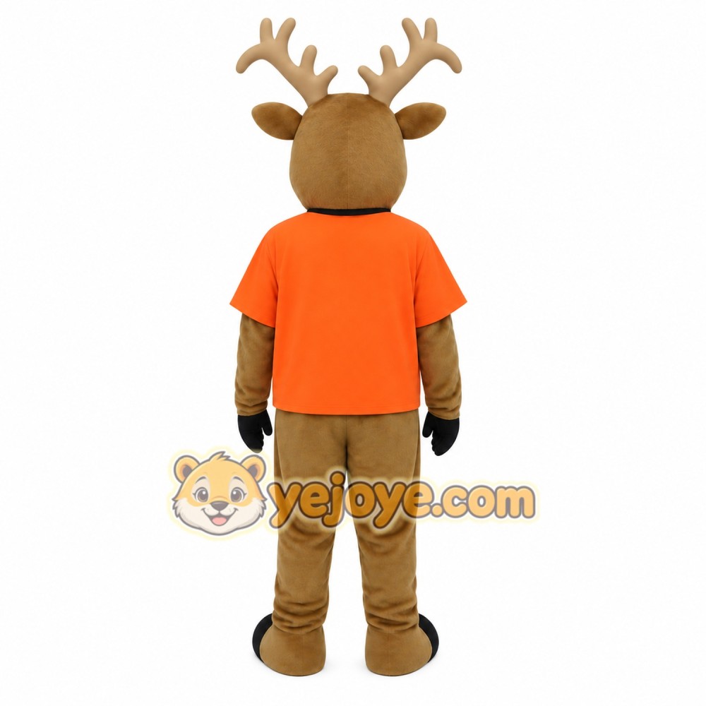 Brown Orange Reindeer Mascot Costume