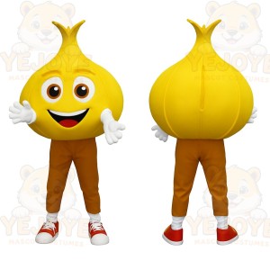 Yellow Brown Onion Mascot Costume