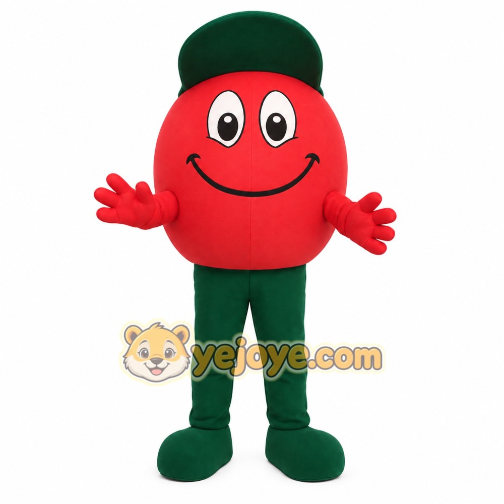 Red Green Smiling Tomato Mascot Costume Red Green Smiling Tomato Mascot Costume