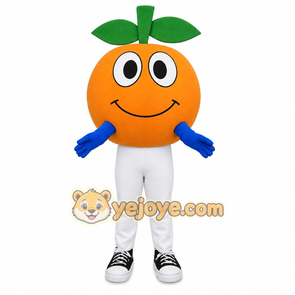 Orange Green Orange Fruit Mascot Costume