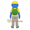 Blue Yellow Backpack Schoolboy Mascot Costume Blue Yellow Backpack Schoolboy Mascot Costume