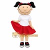 Black Red White Pigtail Girl Mascot Costume Black Red White Pigtail Girl Mascot Costume