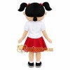 Black Red White Pigtail Girl Mascot Costume Black Red White Pigtail Girl Mascot Costume