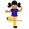 Purple Yellow Pigtail Girl Mascot Costume Purple Yellow Pigtail Girl Mascot Costume