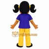 Purple Yellow Pigtail Girl Mascot Costume Purple Yellow Pigtail Girl Mascot Costume