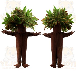 Brown Green Leafy Tree Mascot Costume