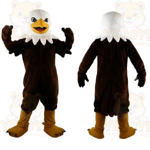 Brown White Yellow Eagle Mascot Costume