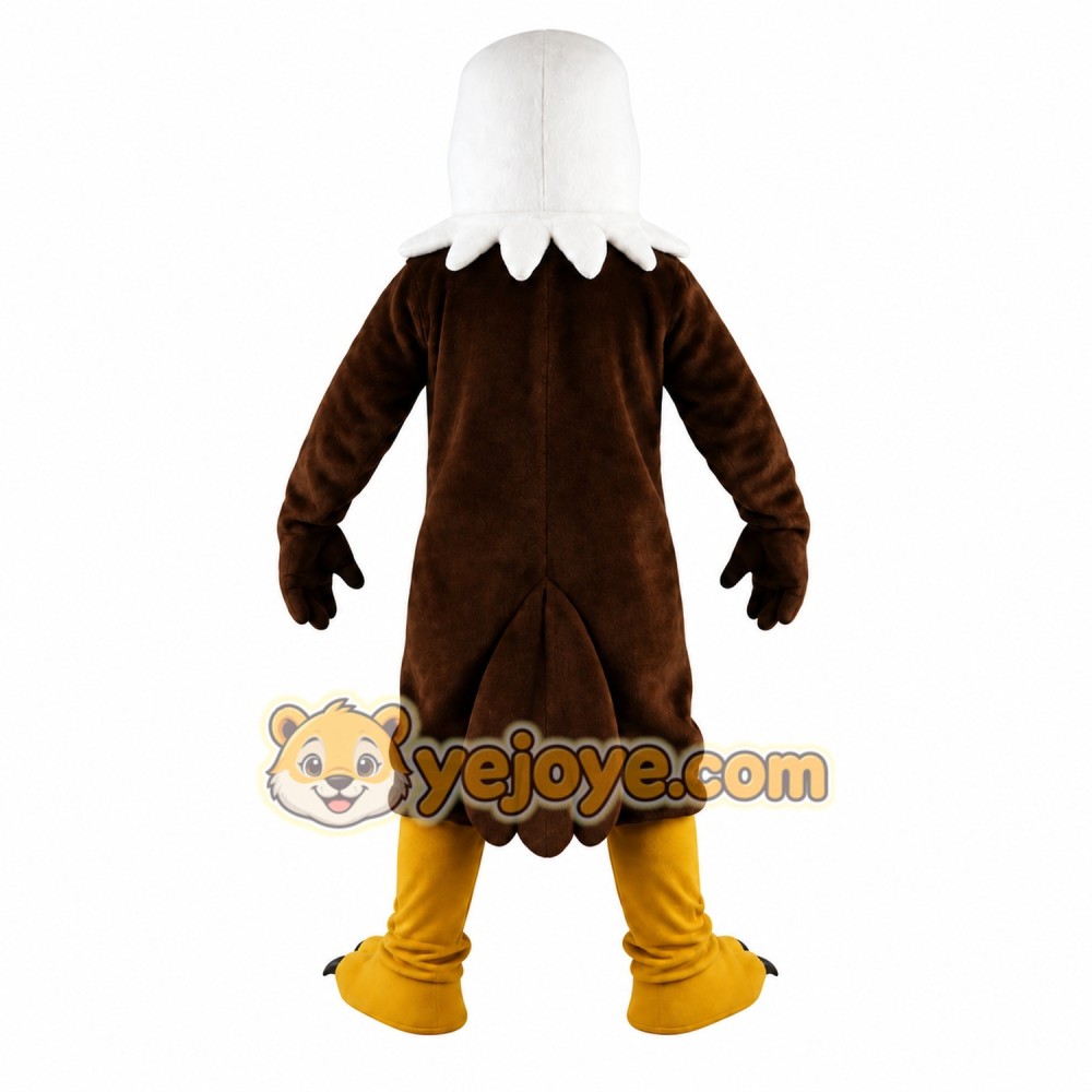 Brown White Yellow Eagle Mascot Costume
