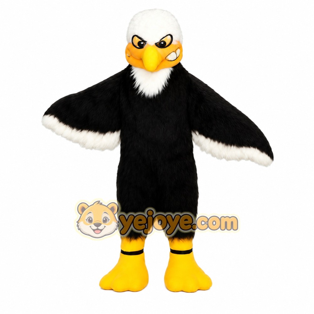 Black White Yellow Bald Eagle Mascot Costume Black White Yellow Bald Eagle Mascot Costume