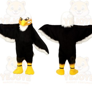 Black White Yellow Bald Eagle Mascot Costume