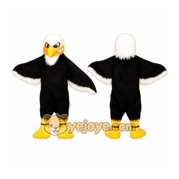 Black White Yellow Bald Eagle Mascot Costume