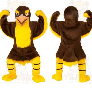 Brown Yellow Eagle Mascot Costume