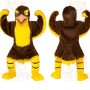 Brown Yellow Eagle Mascot Costume