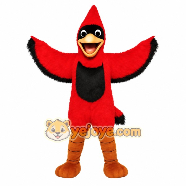 Red Black Cardinal Bird Mascot Costume