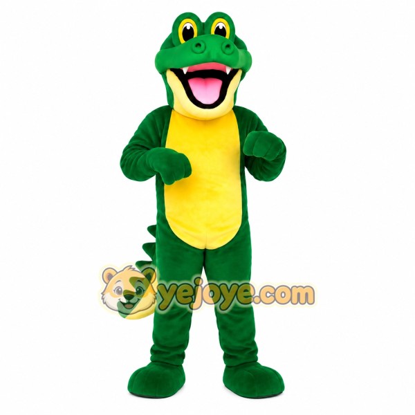 Green Yellow Alligator Mascot Costume Green Yellow Alligator Mascot Costume
