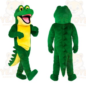 Green Yellow Alligator Mascot Costume