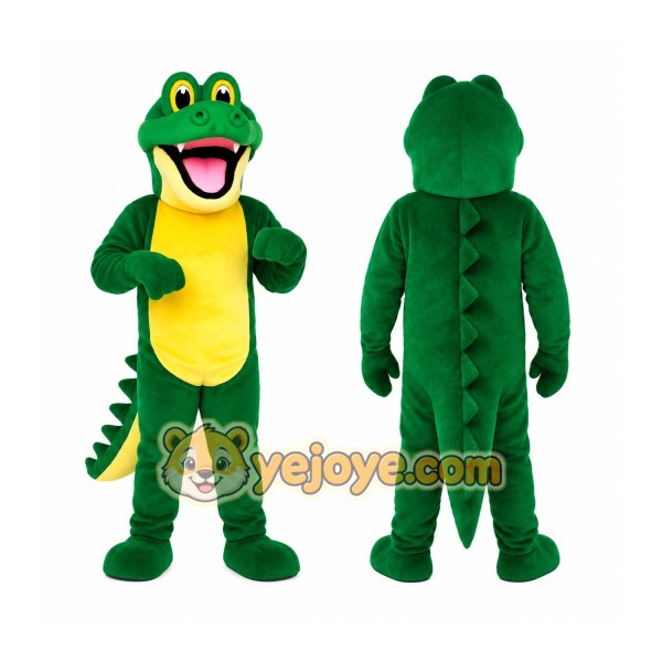 Green Yellow Alligator Mascot Costume