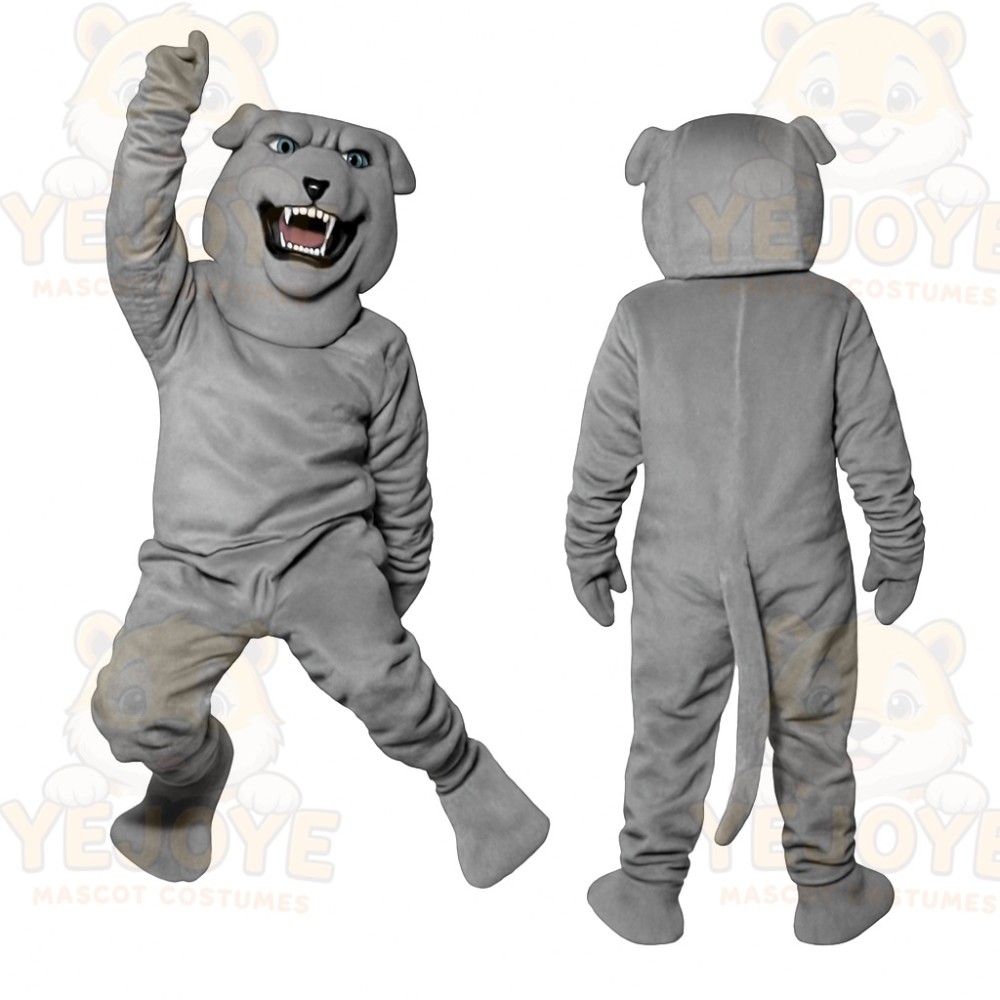 Gray Bulldog Mascot Costume