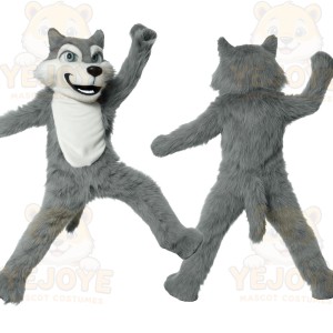 Gray White Husky Dog Mascot Costume