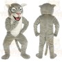 Gray White Striped Tiger Mascot Costume