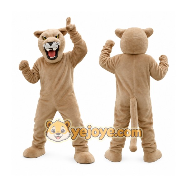 Tan Cougar Mountain Lion Mascot Costume