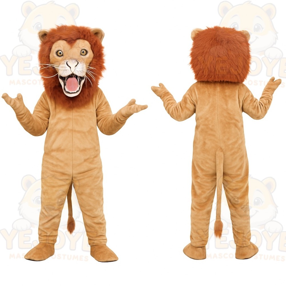 Tan Brown Lion Mascot Costume