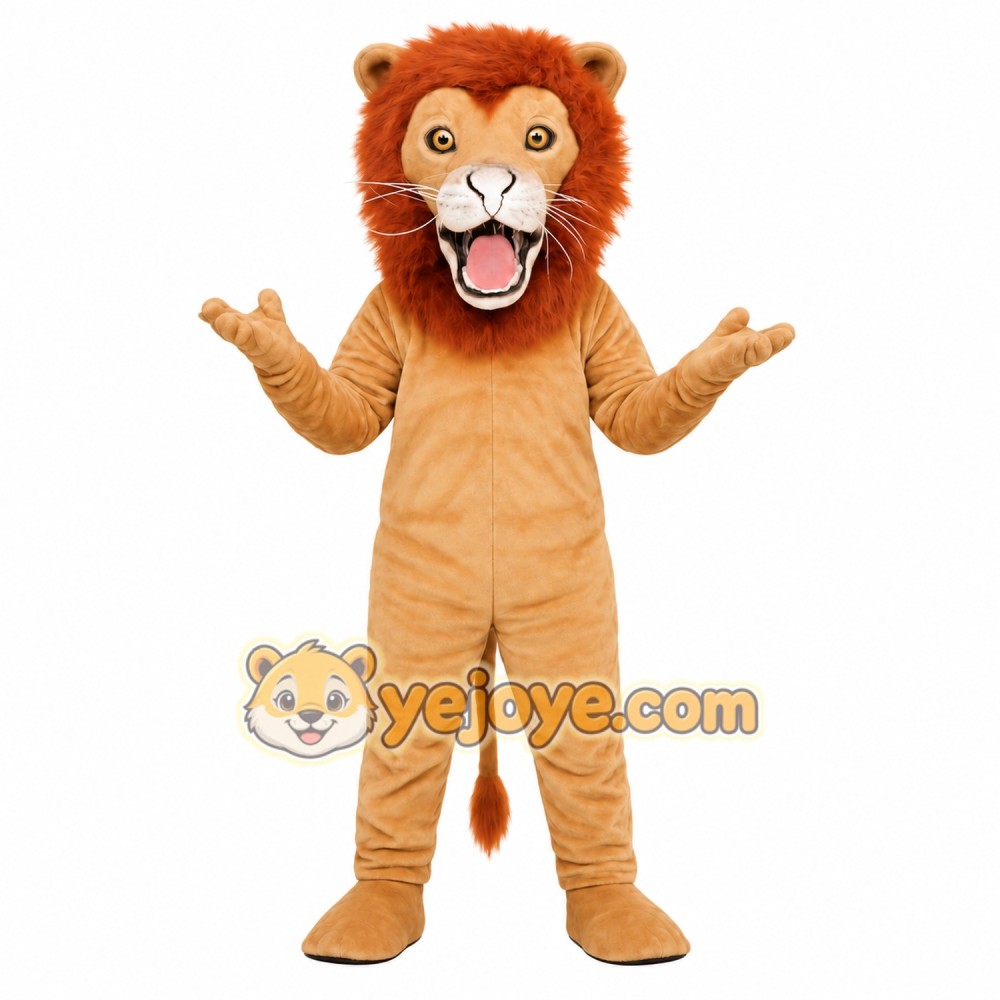 Tan Brown Lion Mascot Costume