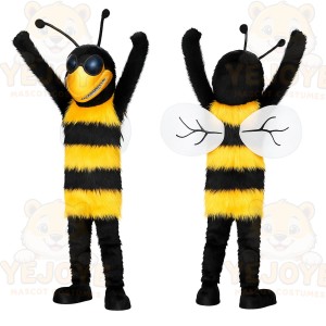 Black Yellow Striped Bee Mascot Costume