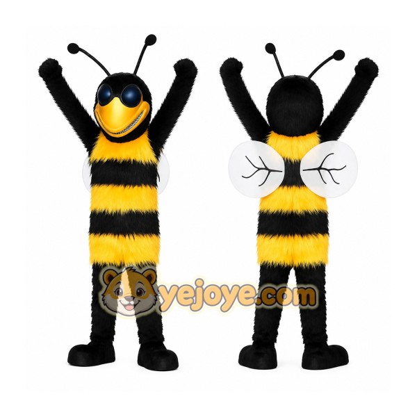 Black Yellow Striped Bee Mascot Costume