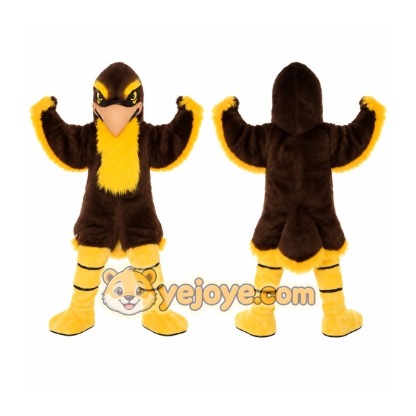 Brown Yellow Eagle Mascot Costume