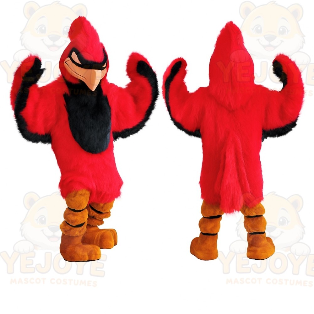 Red Black Orange Cardinal Bird Mascot Costume