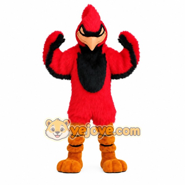 Red Black Orange Cardinal Bird Mascot Costume