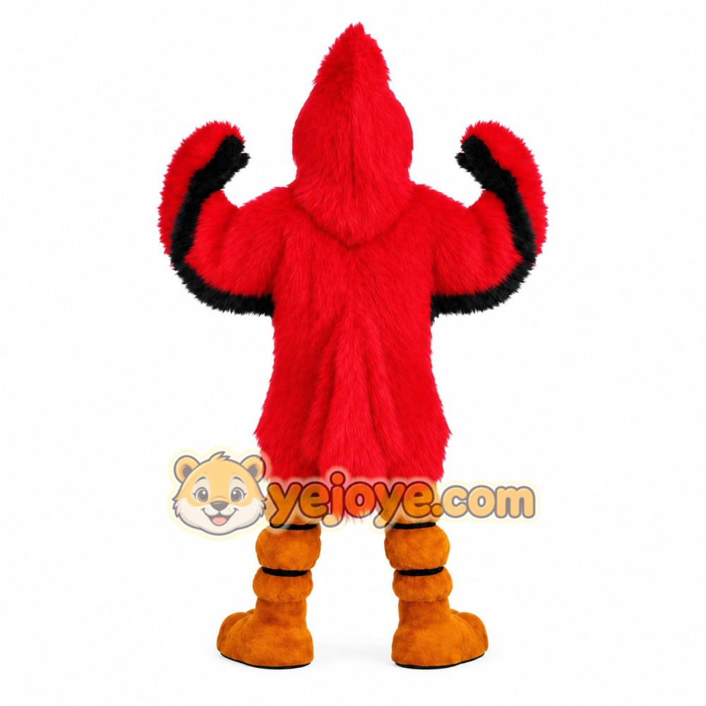 Red Black Orange Cardinal Bird Mascot Costume