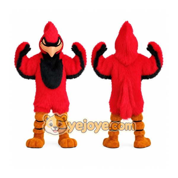 Red Black Orange Cardinal Bird Mascot Costume