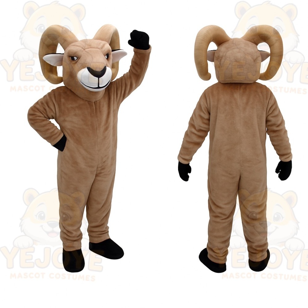 Tan Brown Bighorn Sheep Mascot Costume