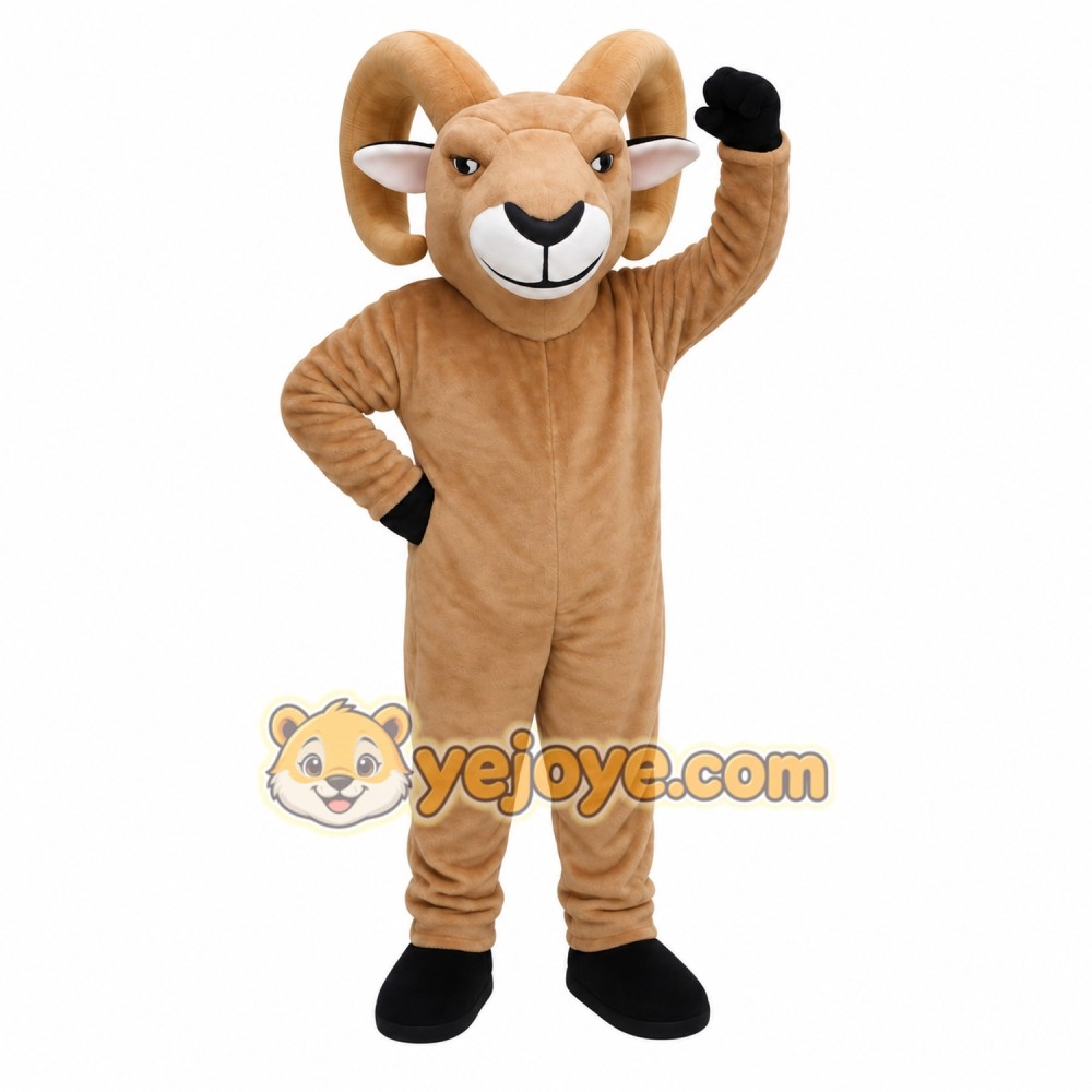 Tan Brown Bighorn Sheep Mascot Costume Tan Brown Bighorn Sheep Mascot Costume