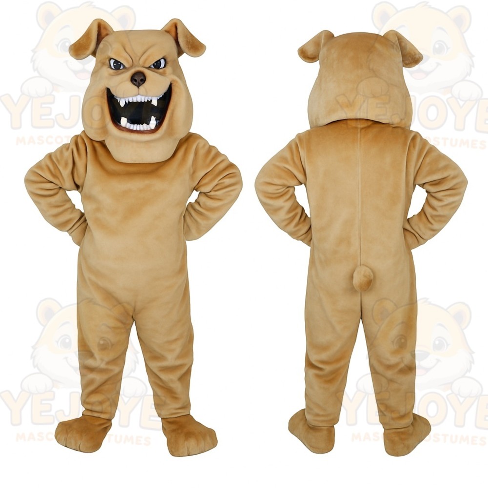 Tan Bulldog Mascot Costume