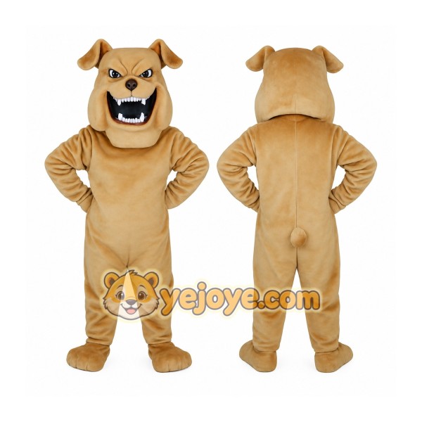 Tan Bulldog Mascot Costume
