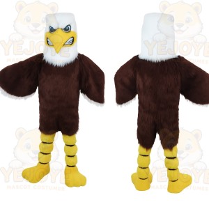 Brown White Yellow Bald Eagle Mascot Costume