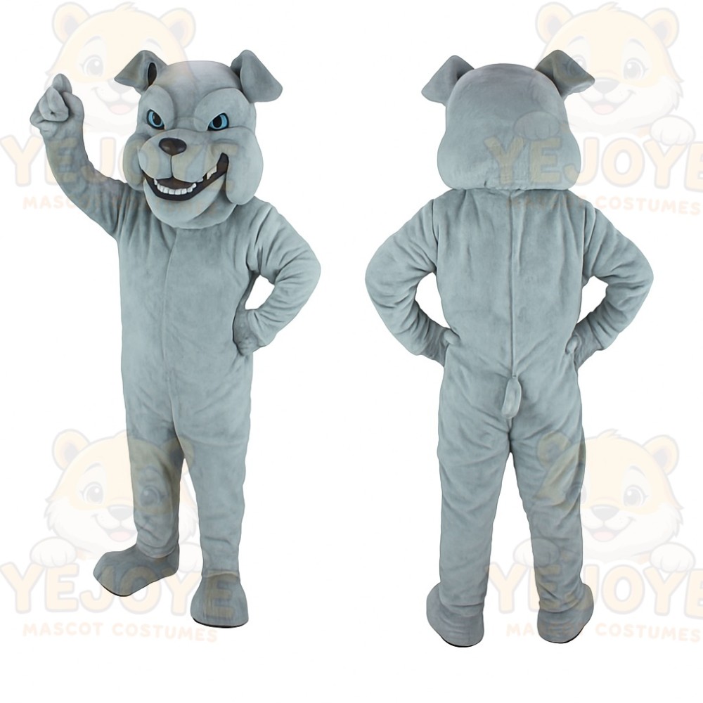 Gray Bulldog Mascot Costume